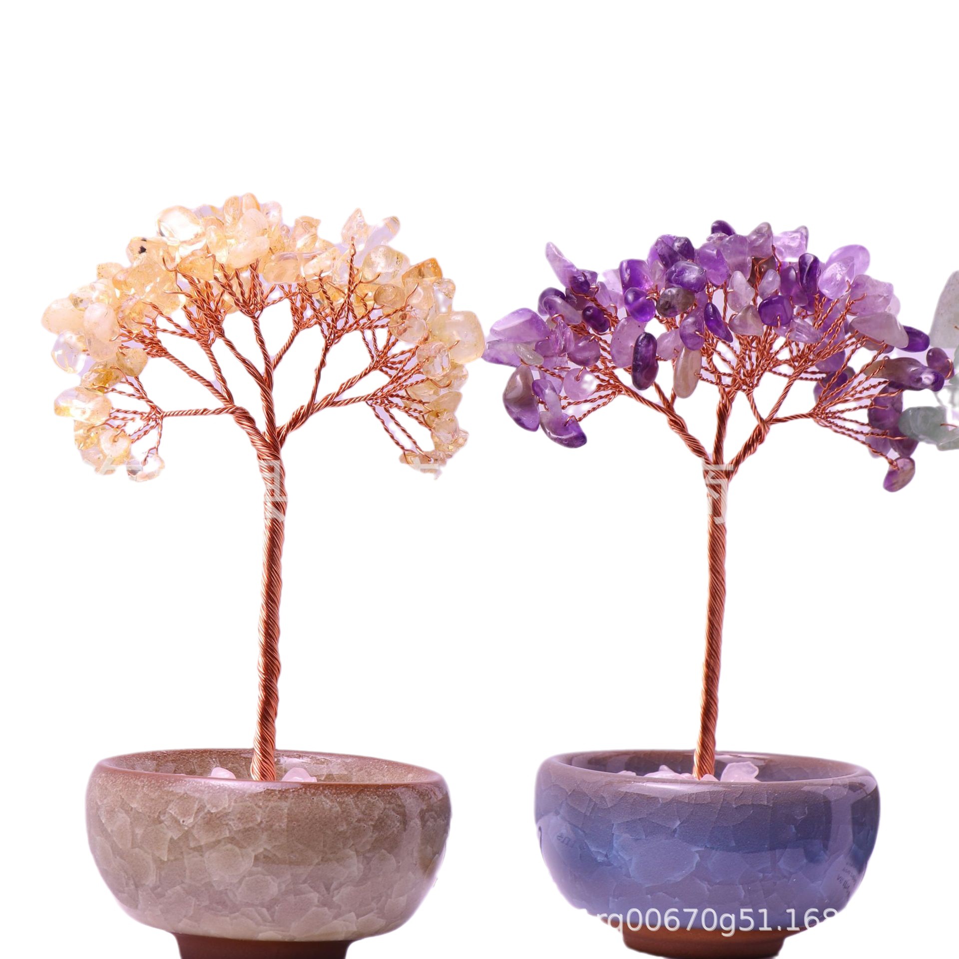 Picture of Cross-border Hot Sale Tea Cup Natural Crystal Tree Ornaments Desktop Ornaments Lucky Crystal Tree Potted Crystal Tree Desktop Ornaments