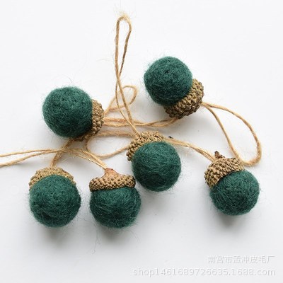 Picture of Cross-border wool felt Acorn ball Christmas ornaments handmade diy material scene layout Christmas tree pendant