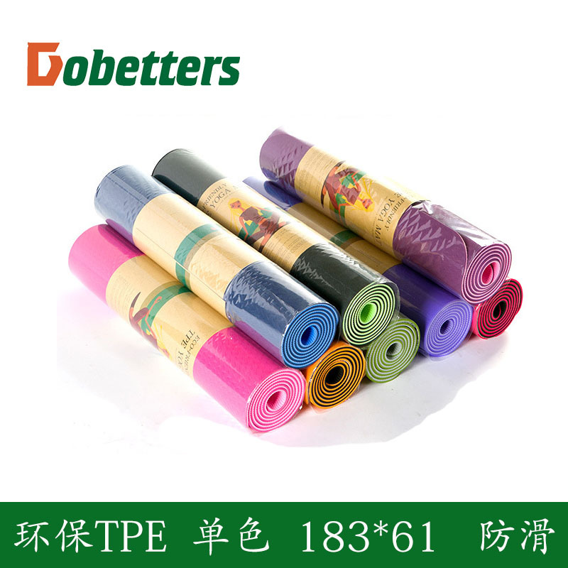6mm thick TPE monochrome yoga mat sports mat non-slip fitness outdoor mat tpe yoga mat