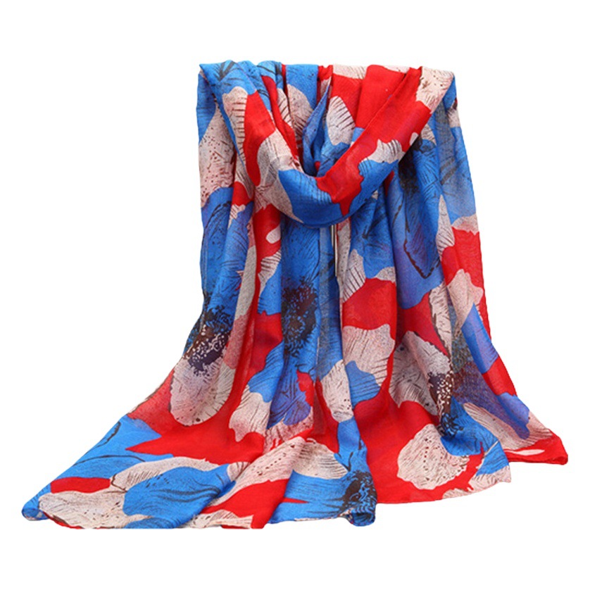 Korean version of the new best selling Bali yarn printing flower dahlia shawl national autumn and winter scarf manufacturers wholesale
