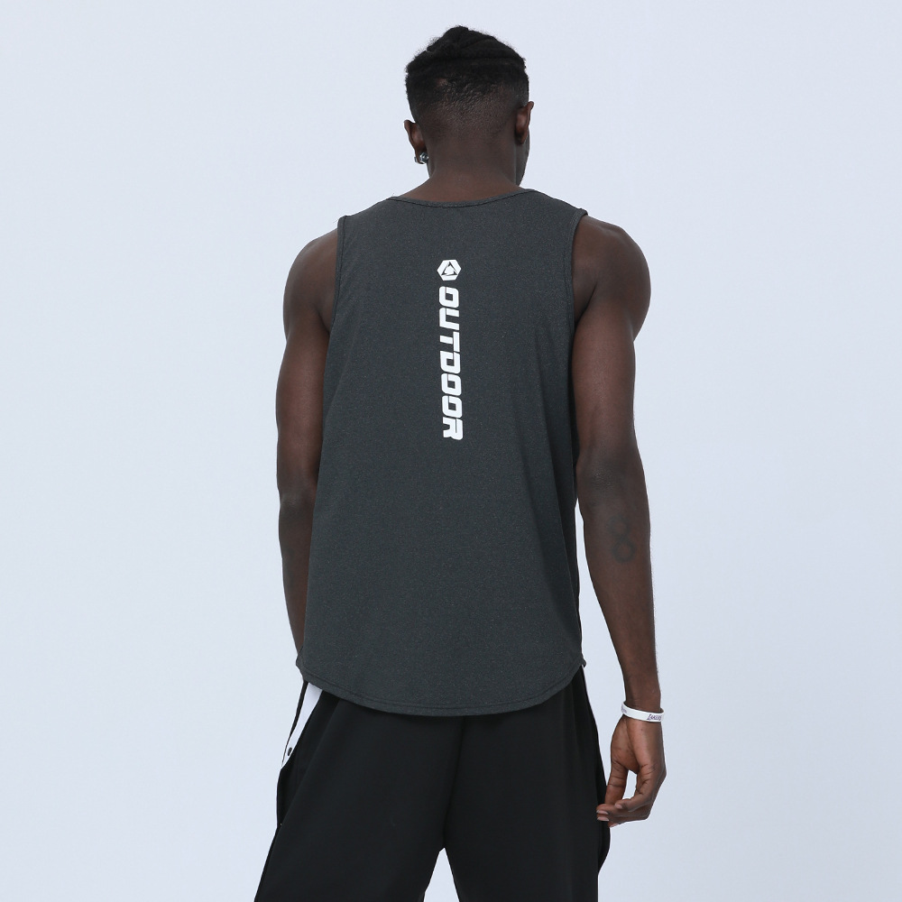 Picture of Summer Men's Running Training Sleeveless Quick-drying Clothes Sports Fitness Ice Silk Thin Loose Vest Top in stock Print