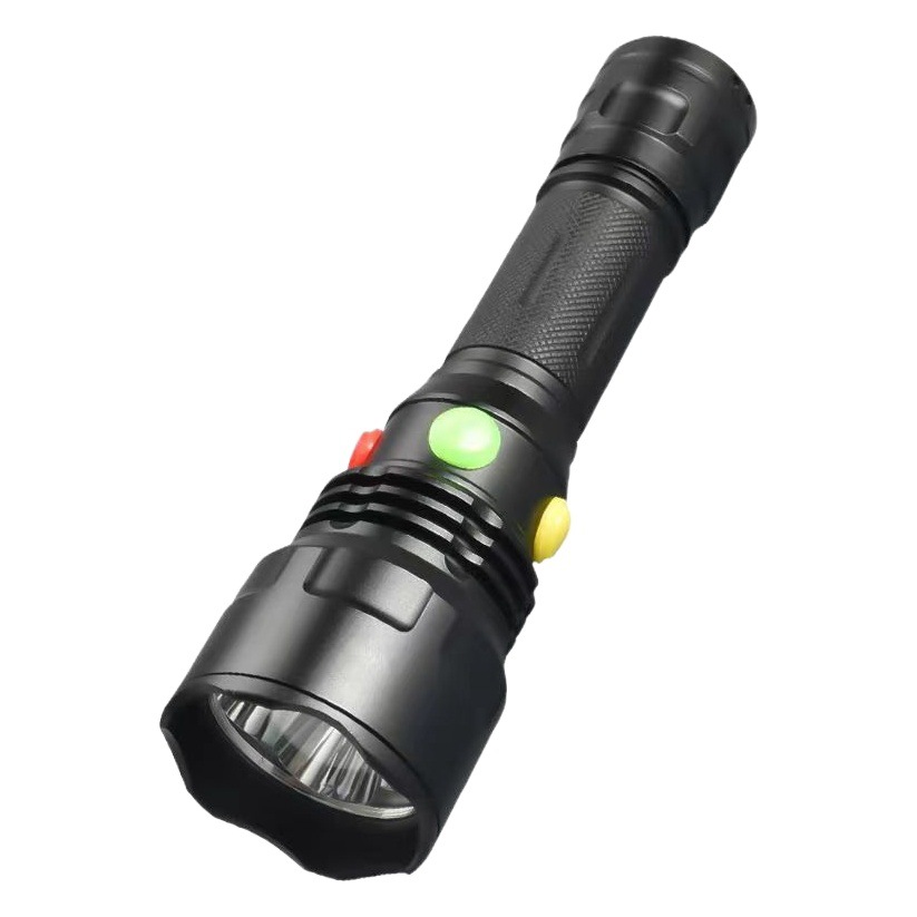Railway signal lamp strong light flashlight four-color signal lamp outdoor life lamp four-color lamp waterproof tail with magnet