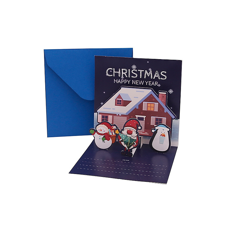 Picture of Amazon Stereo Christmas Greeting Card Creative Christmas Eve Message Holiday Card Gift Folding Card Set