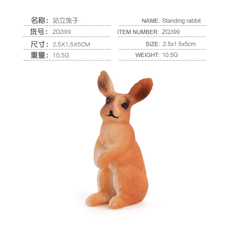 Picture of Farm livestock scene big rabbit simulation squat standing posture rabbit breeder micro landscape miniature model ornaments