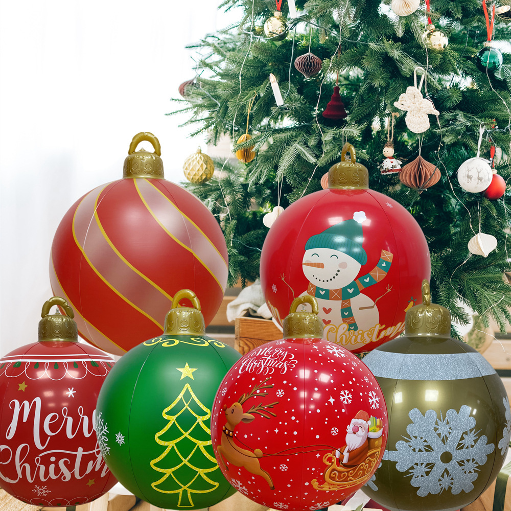 Cross-border special for new inflatable Christmas Ball Christmas outdoor decorations festival layout LED luminous inflatable ball
