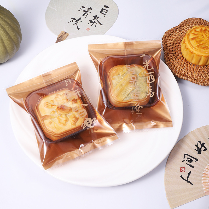 Picture of Spot Wholesale 2025 New Mooncake Packaging Bag 50g 100g Egg Yolk Crisp Mid-Autumn Mooncake Machine-Sealed Packaging Bag