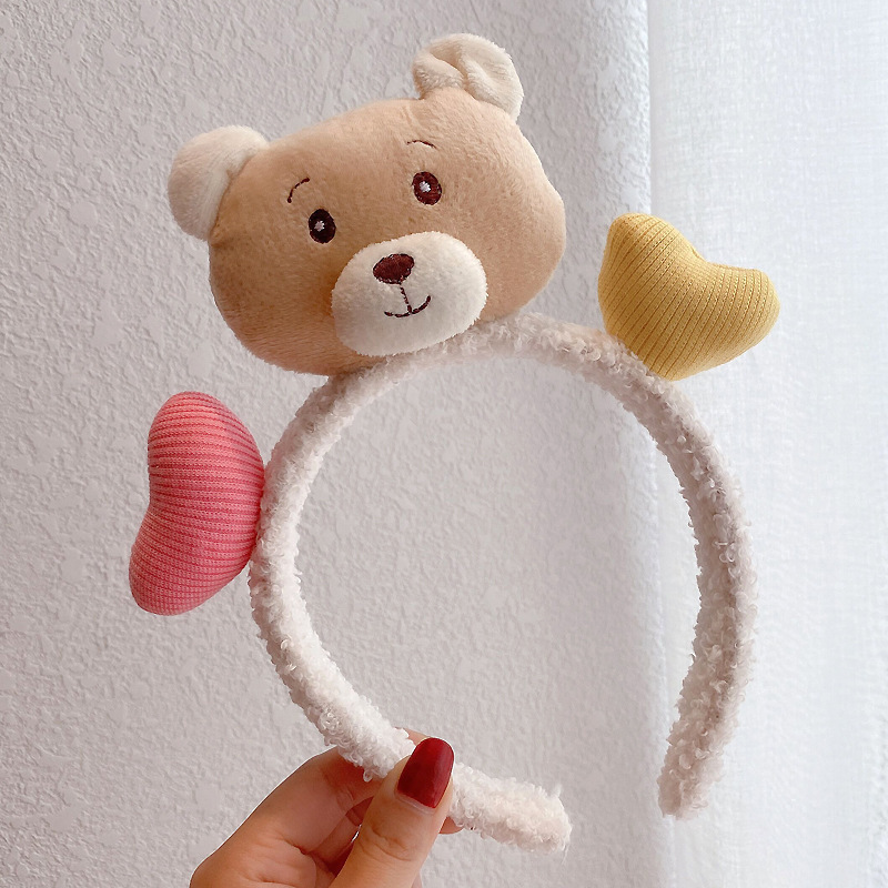 Picture of Special Headband for Face Washing for Women 2025 New Autumn and Winter Cute Bear Headband Hairband Hairpin Hair Accessory Plush Headwear