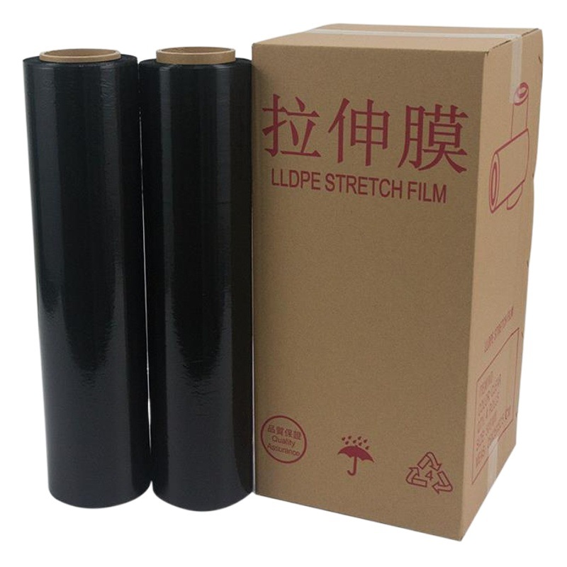 Black PE winding film Black film stretch film fresh-keeping packaging shading express industrial logistics protection film enclosure film