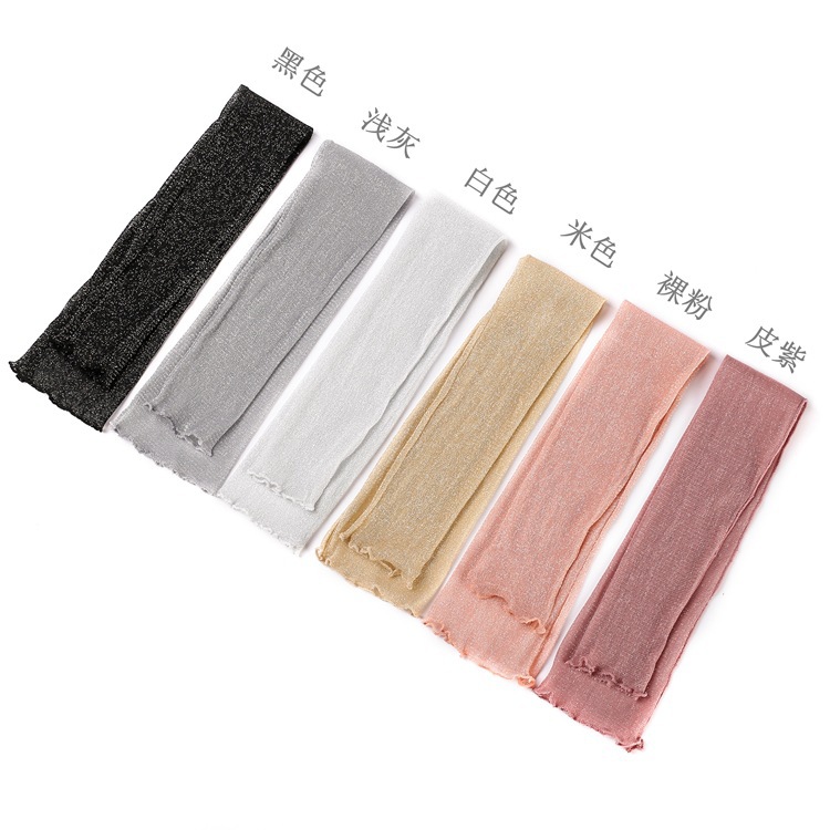 Picture of Lace sunscreen sleeve women's summer sunshade anti-ultraviolet arm sleeve solid color gold and silver silk sleeve foot sleeve manufacturers