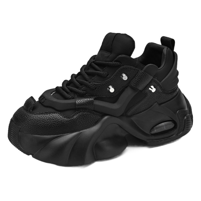 2024 Explosions Small White Shoes Black Samurai New Ins Wind Wear-resistant Thick Sole Height Increasing Casual Shoes Work Torre Shoes