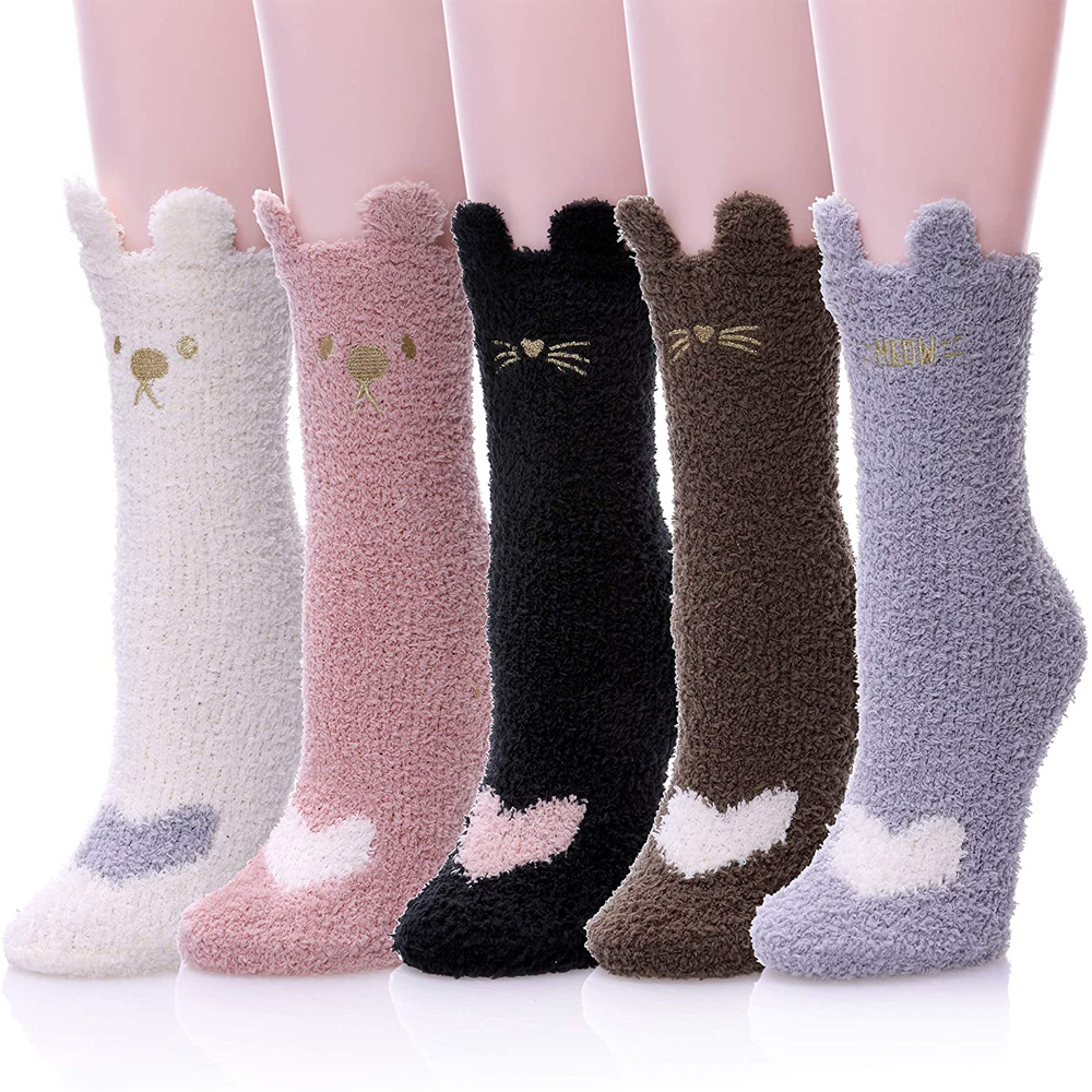 Picture of Coral fleece anti-lint Amazon hot floor socks in autumn and winter thick warm sleep socks KC01