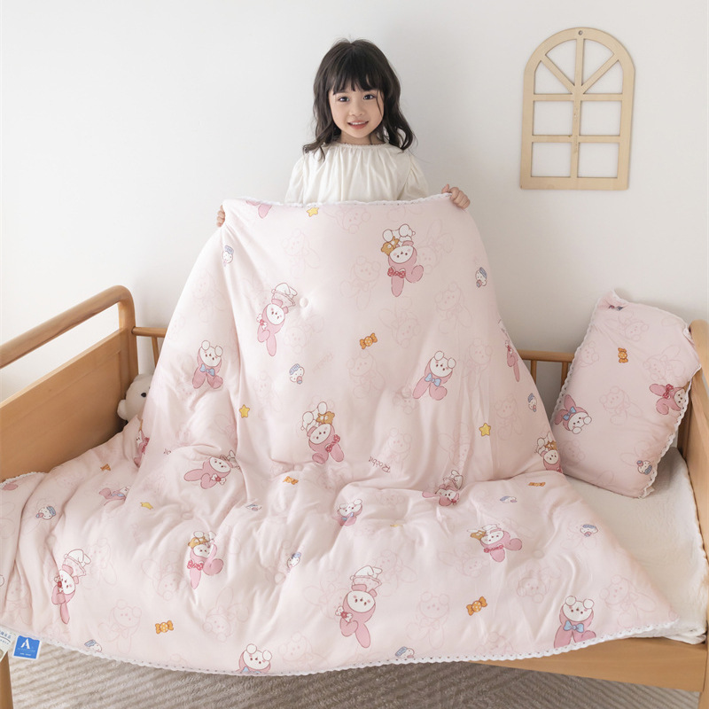 Picture of mikiA Knitted Cotton Soybean Quilt Spring and Autumn Quilt Baby Cotton Children's Quilt Thickened Warm Winter Quilt