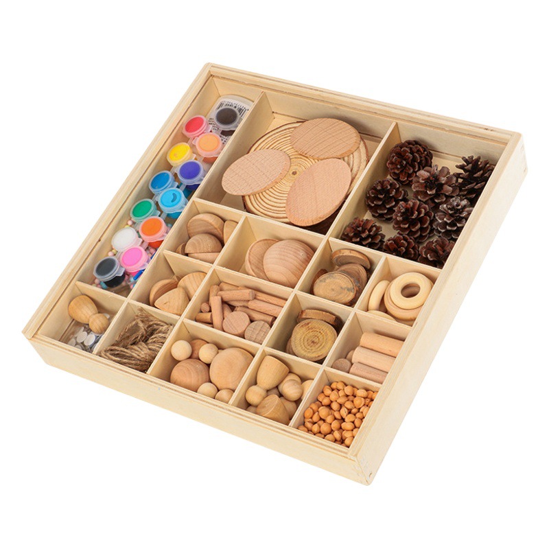 Picture of Children's Wooden DIY Hand-Painted Quiet Book Kindergarten Early Education Can Draw and Assemble Wooden Quiet Book