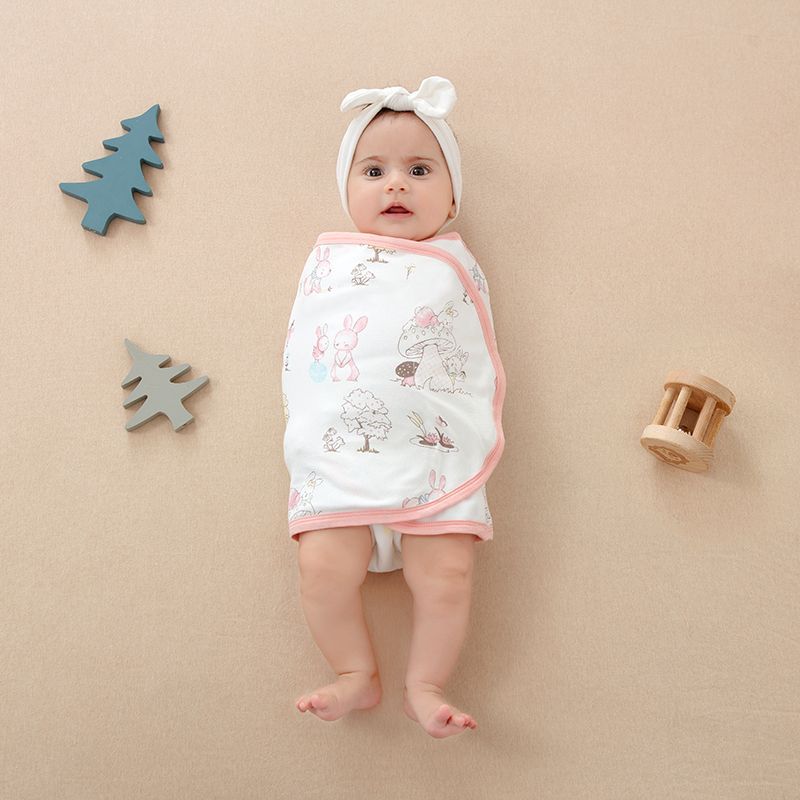 Picture of Baby Anti-Fright Sleeping Bag Newborn Baby Swaddle Spring and Autum Pure Cotton Type a Sleeping Anti-Fright Swaddling Towel