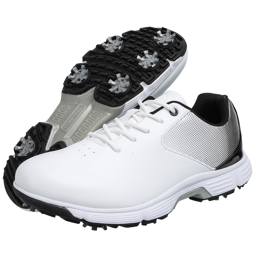 Professional Men's Golf Shoes with Spikes, Large Size 39-48, Breathable and Comfortable Men's Golf Shoes