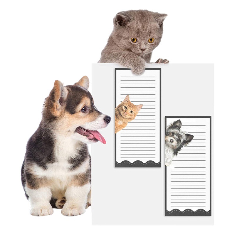 [Hot-Selling Cross-Border Minimum Order of 100] Cartoon Magnetic Note Pad Animal Magnetic Refrigerator Magnet Can Be Printed with Various Patterns