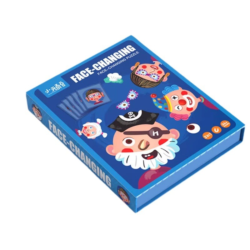 Picture of Children's puzzle magnetic puzzle 3 to 6 years old change magnetic stickers 2 Boys 4 girls Pingtu early childhood baby toys