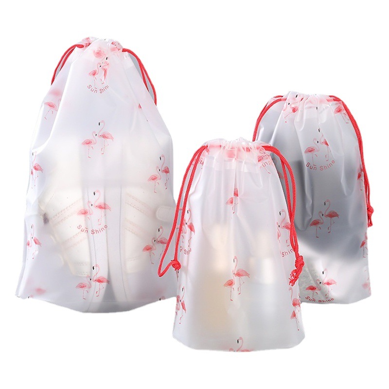 eva transparent frosted drawstring bag travel storage bag underwear packaging bag shoes bag face towel bag Tuhui