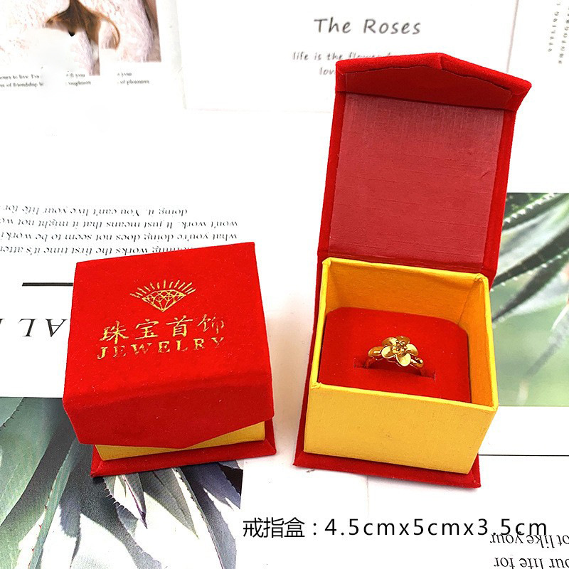Jewelry ring box paper jewelry box bracelet ring box pendant earrings necklace box red velvet gift box wholesale