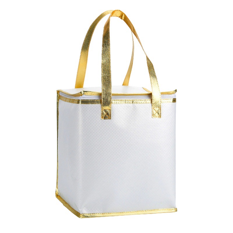 Thickened white non-woven peritoneal insulation bag portable cake bag send cold bag with LOGO spot wholesale