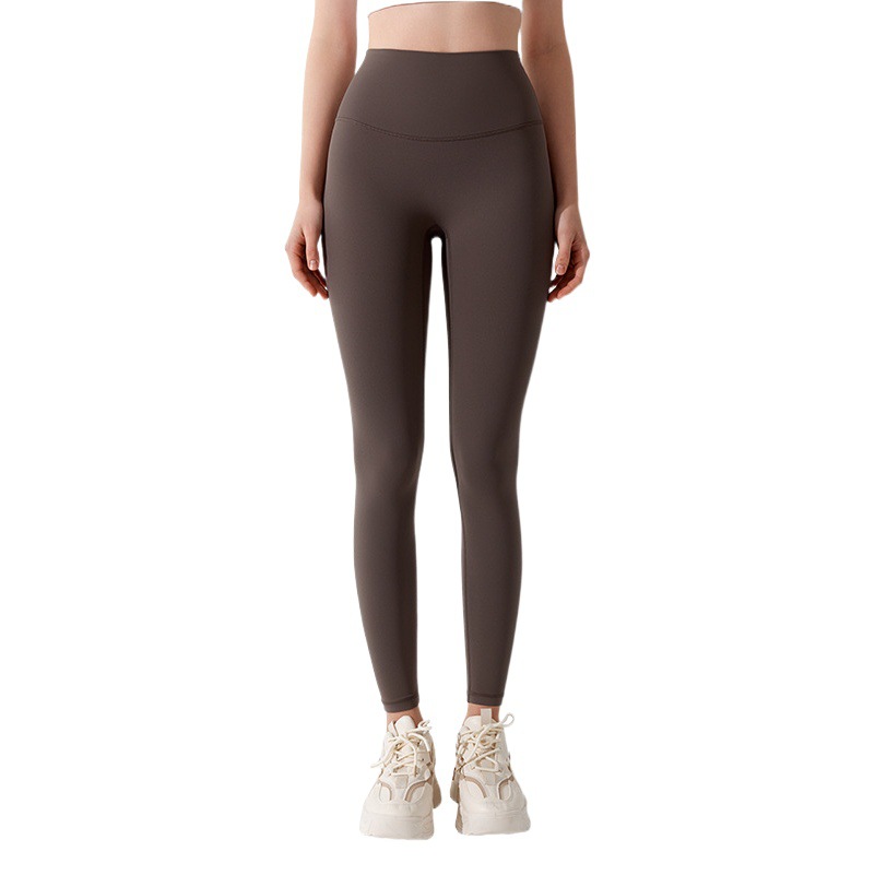 Antibacterial Yoga Pants High-Waisted Tight-Fitting Butt-Lifting Women's Naked-Feel Sports Running No Awkward Line Fitness Pants Yoga Wear