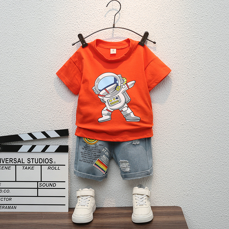 Picture of 2024 foreign trade summer new cartoon printed round neck T-shirt casual jeans short sleeve suit cross-border delivery