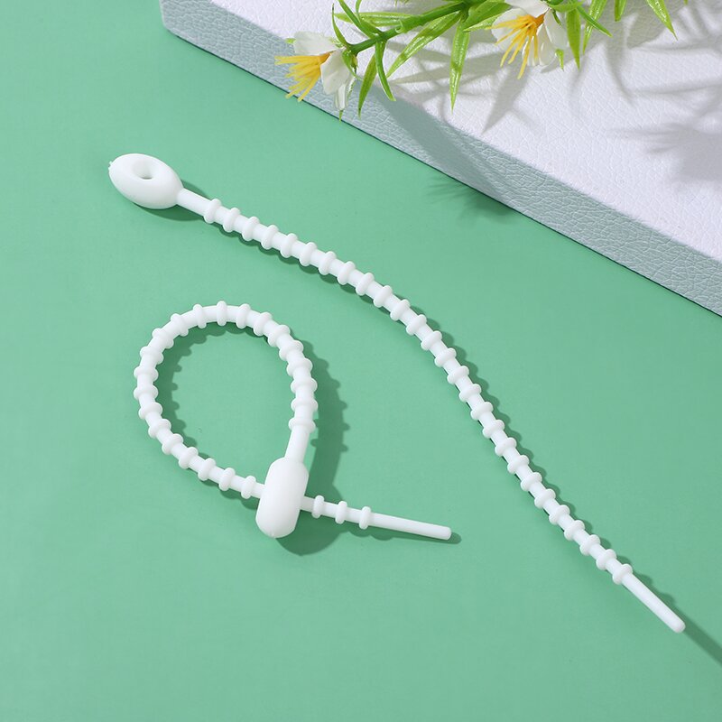 Picture of Self-locking storage soft rubber rope cartoon diy key ring silicone cable tie color data cable tie can be reused
