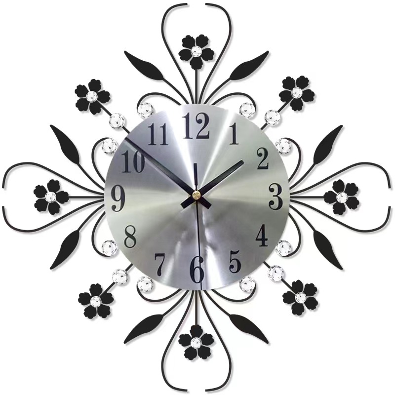 Wholesale Amazon Explosions Creative Iron Personality Clock Wall Clock Living Room Fashion Simple Decorative Clock Mute