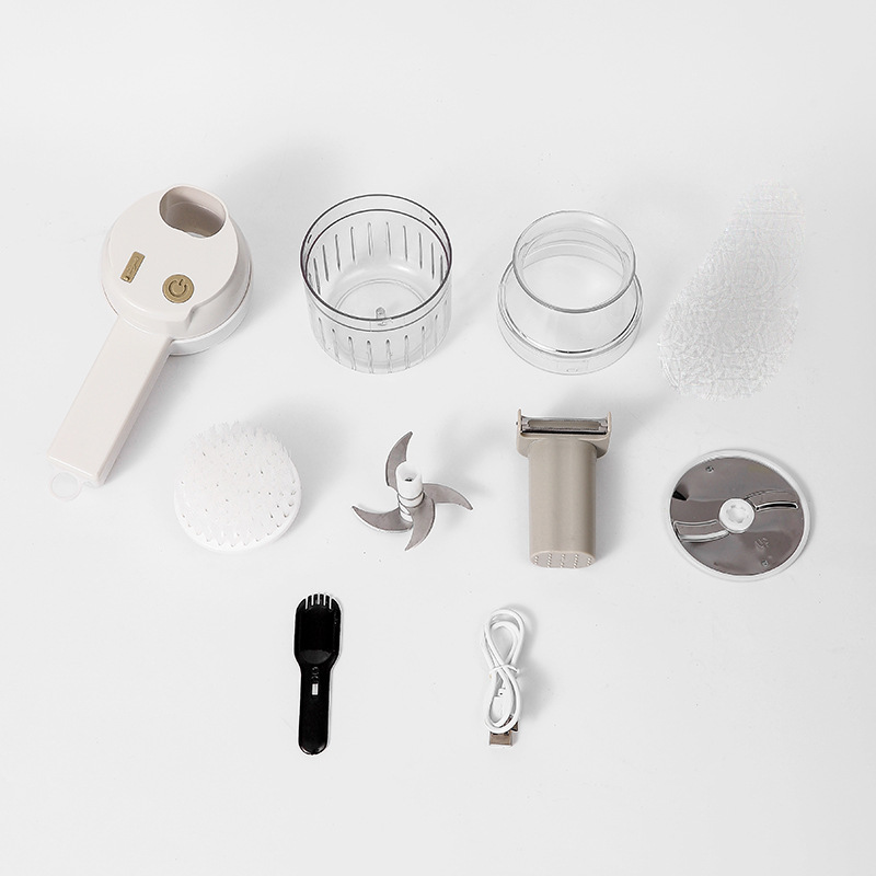 Picture of Gatling Vegetable Cutter New Multi-functional Household Slicing Artifact Storm Electric Garlic Stamping Supplemental Handheld Cooking Machine
