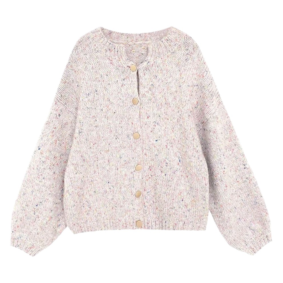 New loose short sweater top American soft glutinous long sleeve small women's 2024 cardigan sweater coat