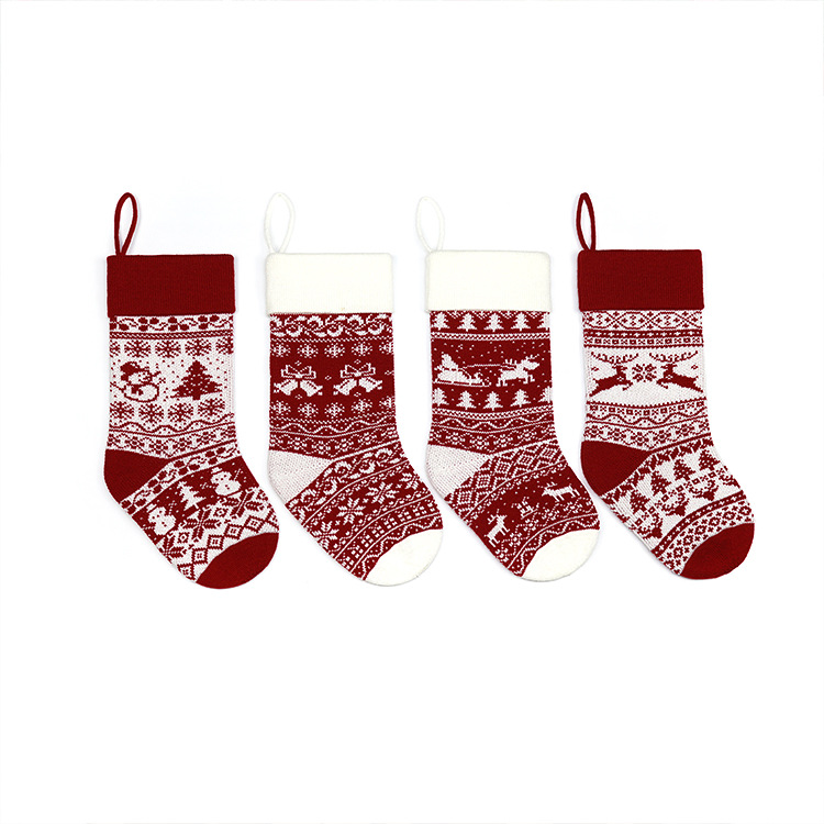 Picture of Amazon Cross-border New European and American Jacquard Wool Gift Bag Christmas Decoration Christmas Gift Bag Knitted Christmas Stocking