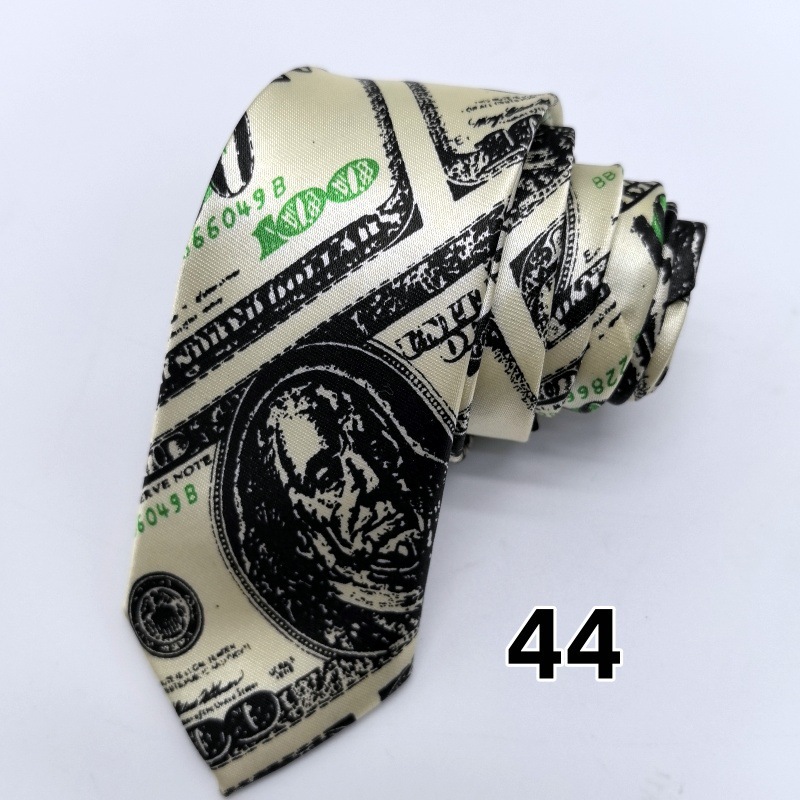 Picture of Ultra-narrow 5cm printed tie leopard print hand-tied unisex casual tie