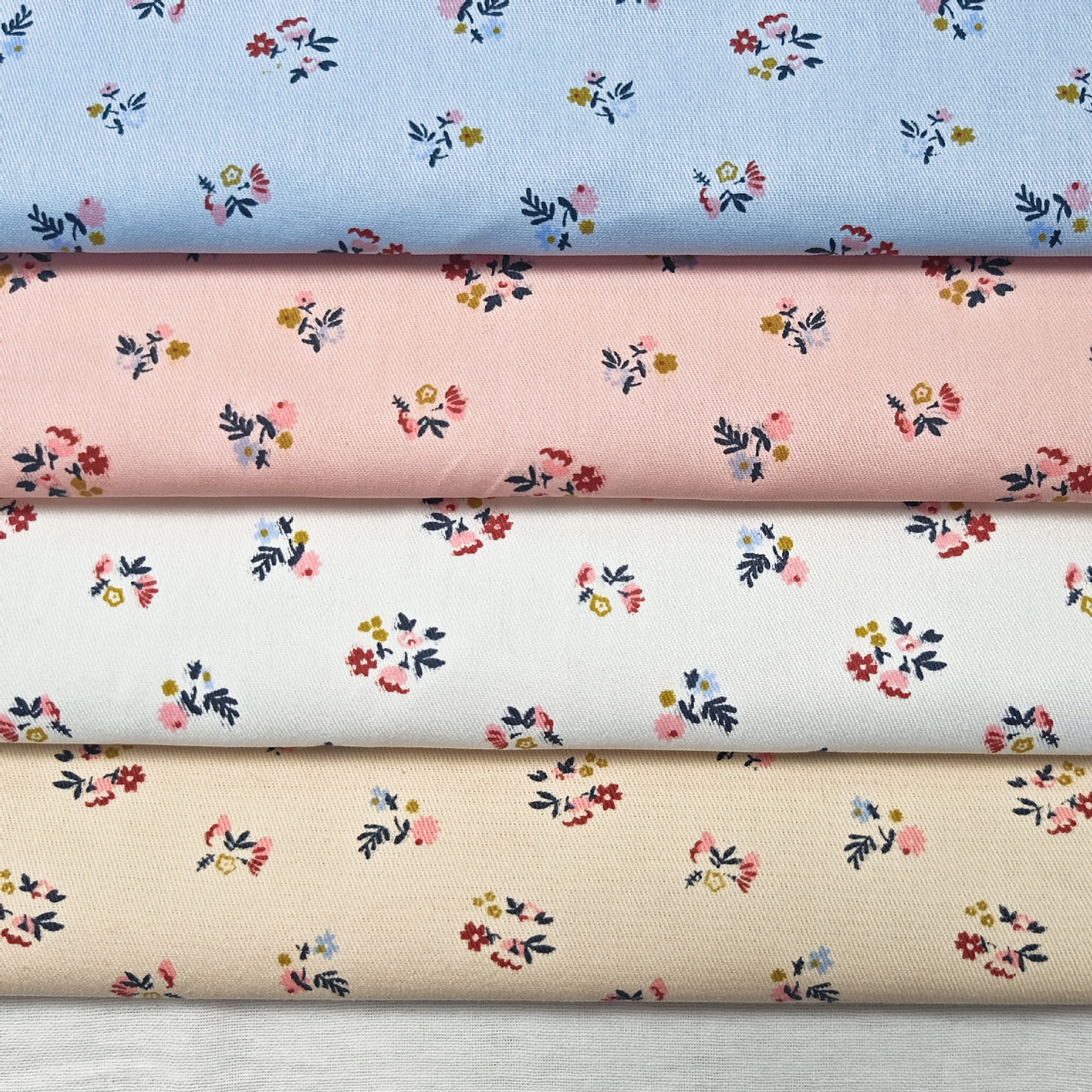 Woven Twill 10856 Cotton Printed Multicolor Small Floral Fabric Jacket Coat Tablecloth Pants Wholesale