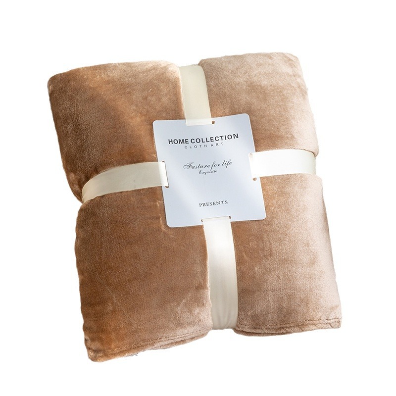 Picture of High Weight! Cross-Border Solid Color Flannel Coral Fleece Blanket, Plain Sofa Throw Blanket, Air Conditioning Nap Blanket