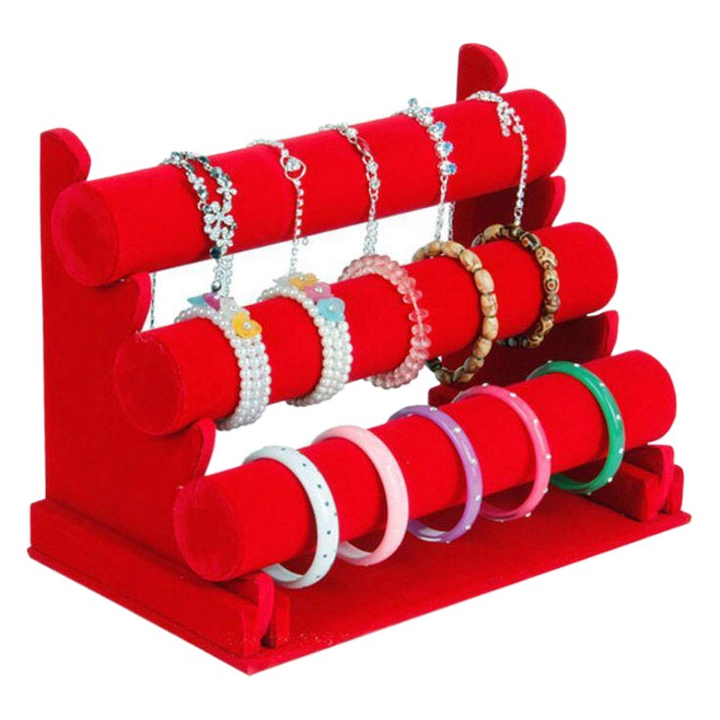 Three-layer flannel bracelet stand watch stand jewelry display stand jewelry shop counter surface display stand detachable