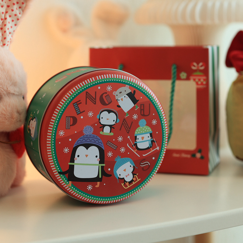 Picture of Factory direct ins marble medium cookies candy round tinplate box packaging box candy box