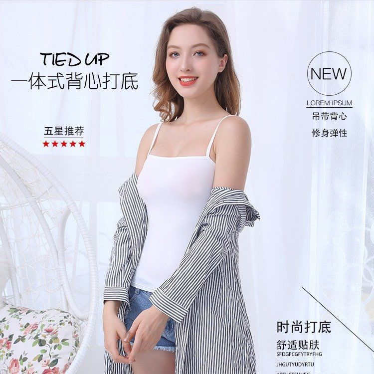 Picture of 2022 Spring and Summer Camisole Women's Solid Color Outer Wear Running Amount Inner Wear Sexy Small Camisole Base Shirt Women Factory Wholesale