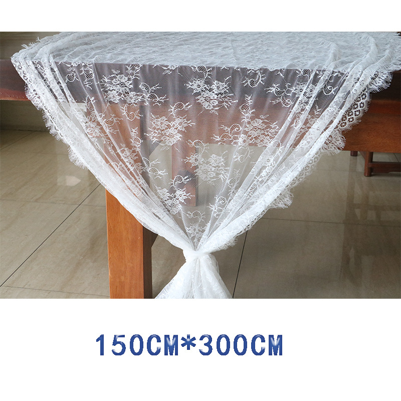 Picture of White soft lace eyelashes full pair of lace fabric wedding dress clothing accessories embroidery decorative tablecloth wholesale