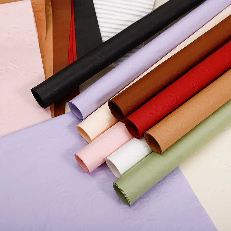 Net red Tanabata rose three-dimensional embostized paper Valentine's Day net red bouquet wrapping paper flower shop wrapping flower special materials