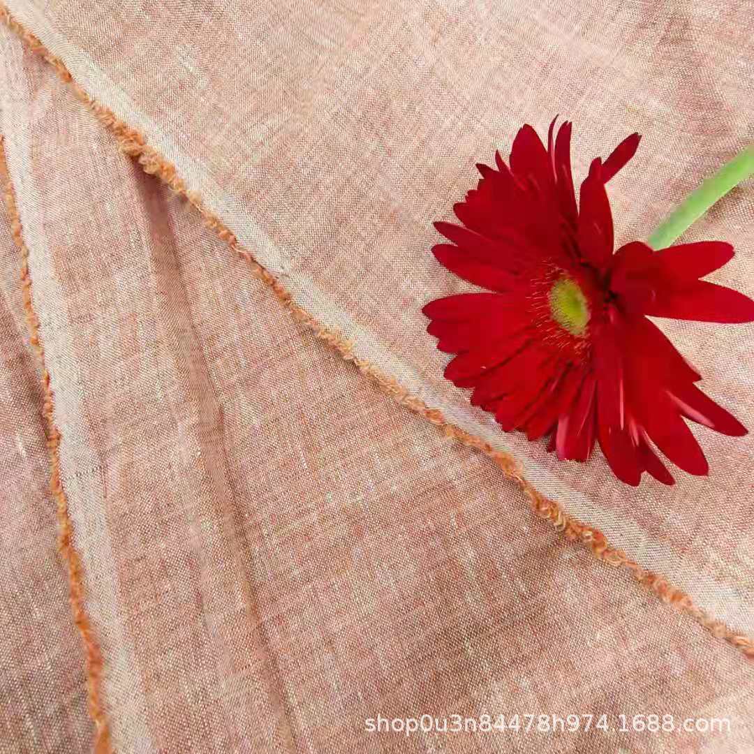 Picture of Pure Linen Enzyme Washed Linen 280CM Pure Linen 14*14 Extra Wide Fabric Yarn-dyed Linen Curtain Fabric
