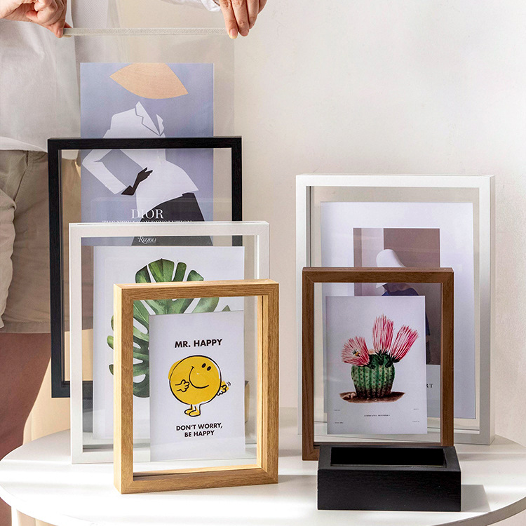 Picture of Double-sided transparent photo frame glass a4 picture frame mounting frame 7-inch specimen acrylic photo frame decoration 6-inch frame