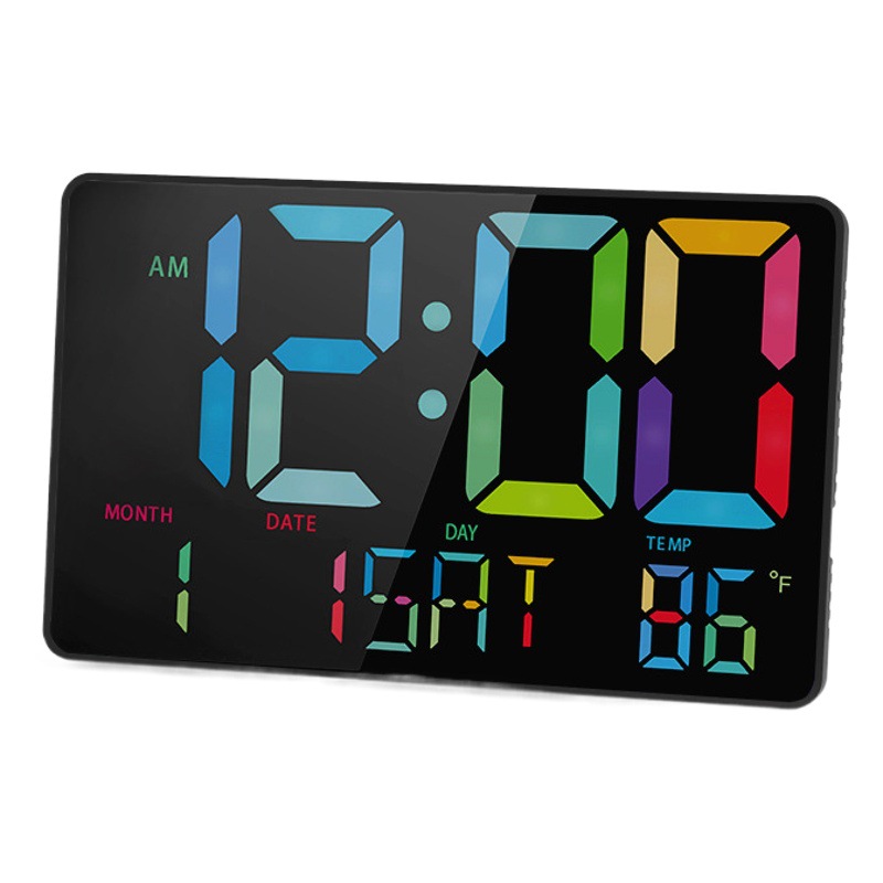 Picture of Wholesale Remote Control Colorful Large Font Alarm Clock Led Clock Bedside Clock Large Screen Digital Clock Wall Clock Factory