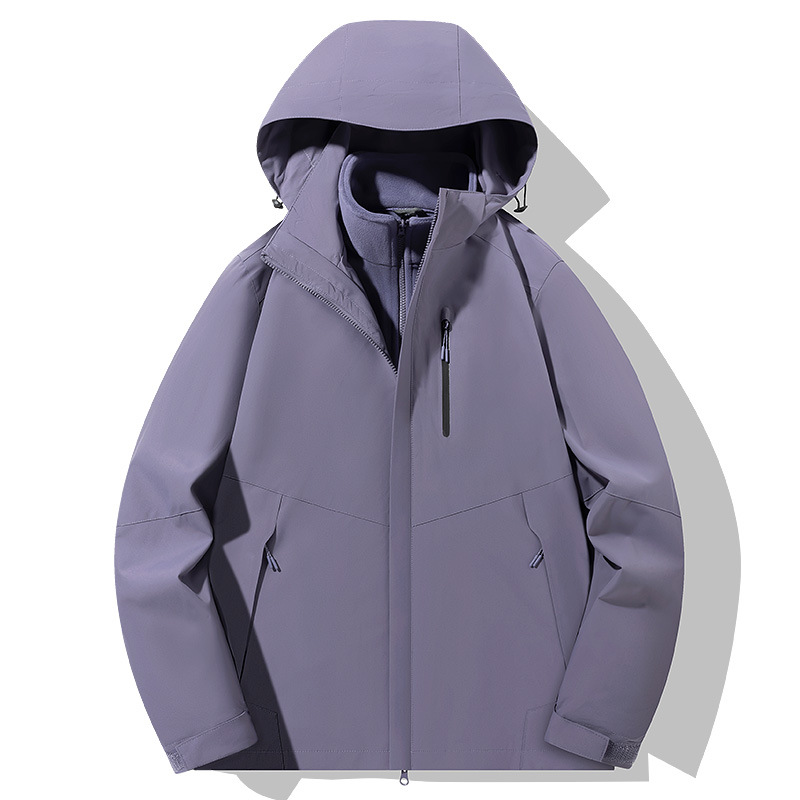 Picture of 2024 new color matching new charge clothing three-in-one outdoor plus size detachable mountain outdoor couples overalls