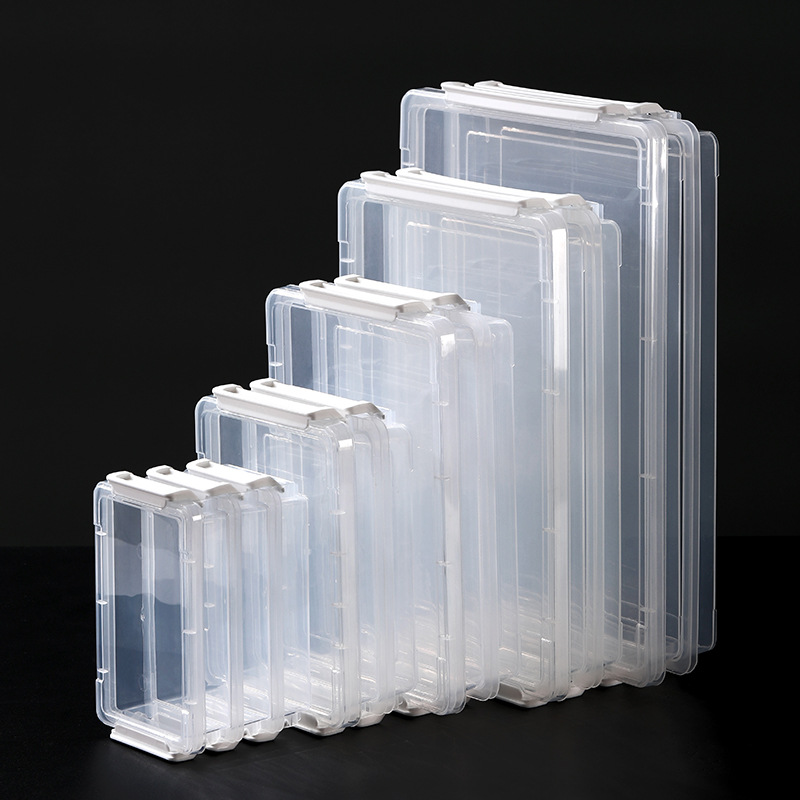 Transparent A4 document storage box with buckle desktop stationery bill A5 folder document manual data finishing box