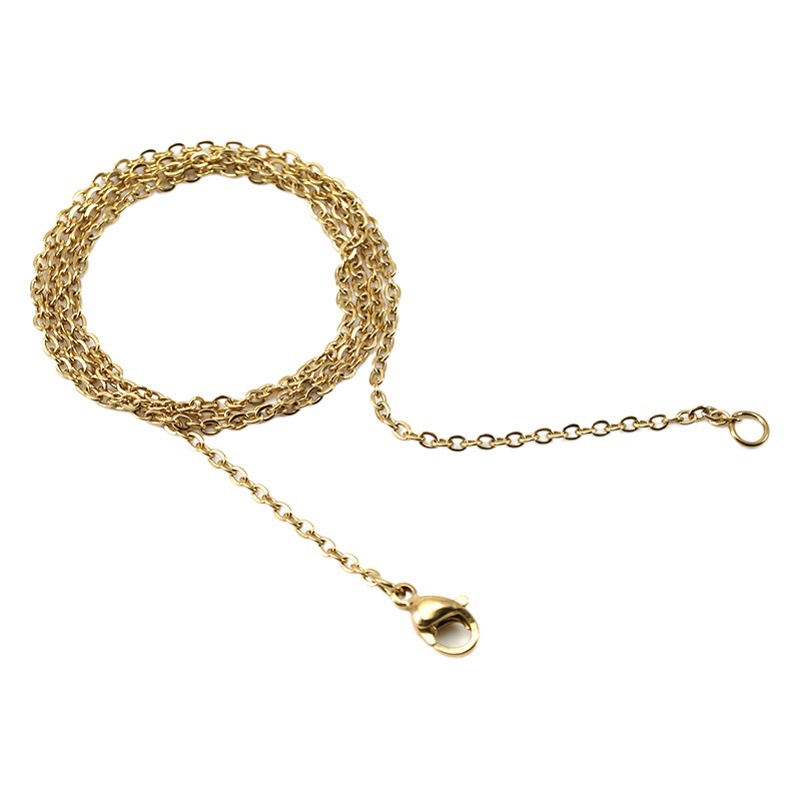 Dropshipping 18K Stainless Steel 0.4 Gold Steel Cross Chain O-Shaped Chain Titanium Steel Necklace Accessories Accessories Chain