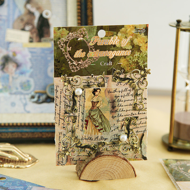 Mu dye material bag luxury prediction series retro frame hand account DIY material decoration backing 20 4