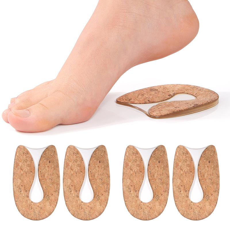 Silicone Heel Pad Transparent Sports Shock-Absorbing Inner Heightening Heel Pad Insole U-Shaped Heel Pad Pu Half Size Heel Pad