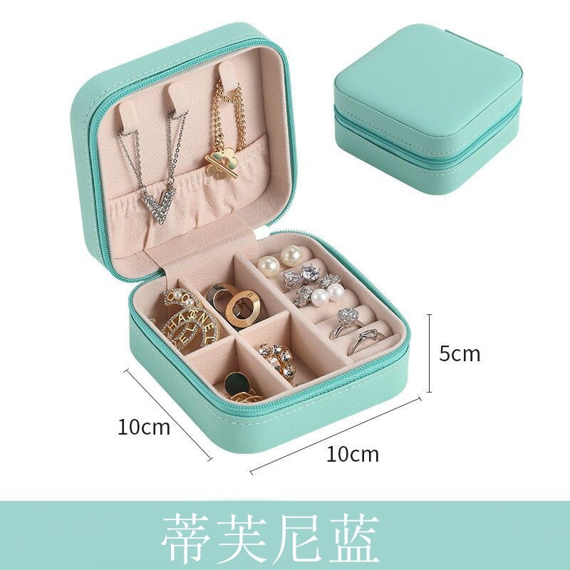 Picture of Jewelry Storage Box Pu Large Capacity Jewelry Packaging Earrings Necklace Portable Travel Jewelry Box Wholesale Zipper