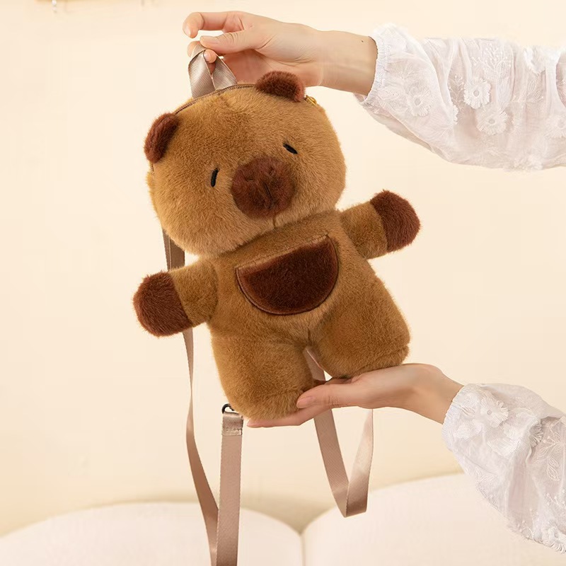 New Kapibala Plush Toy Capybara Backpack Cute Casual Plush Bag Women Gift in stock Wholesale