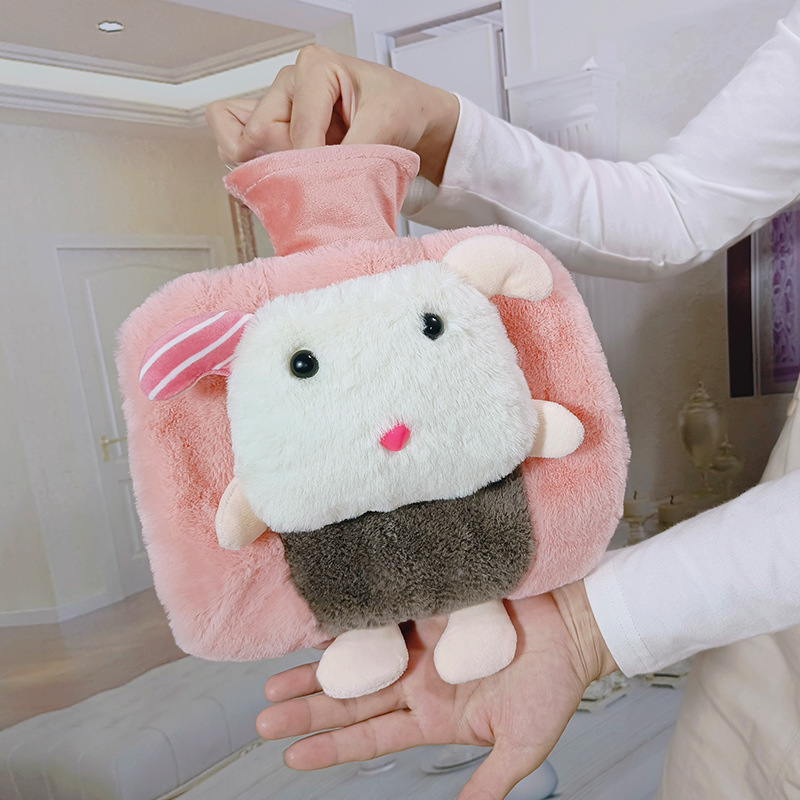 Picture of Pvc Plush Double-Hand Water-Filled Hot Water Bottle, Thickened and Washable Hot Water Bottle Cover, Belly Warmer, Hand Warmer, Cross-Border